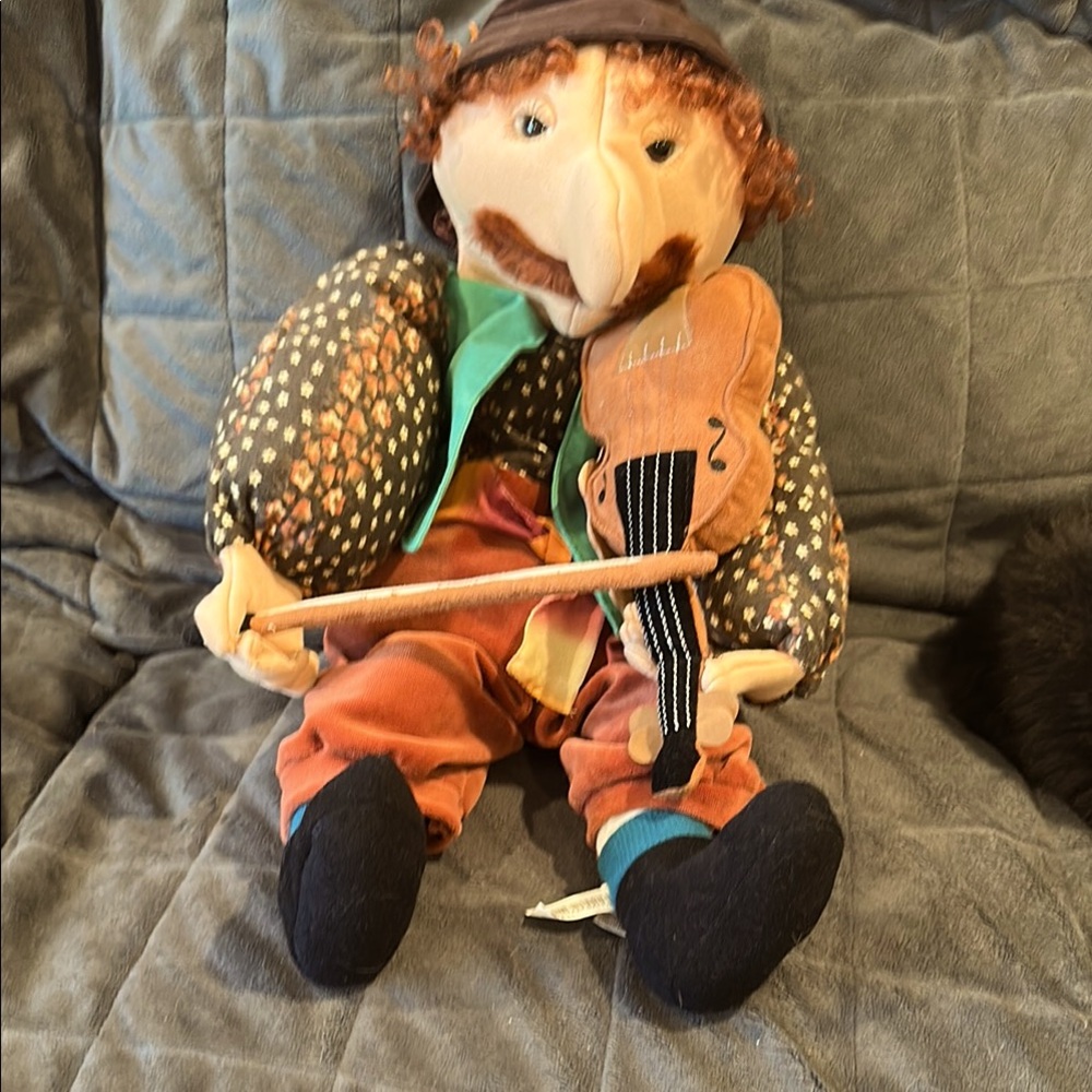 Colorful Violinist Plush Puppet Doll NEW